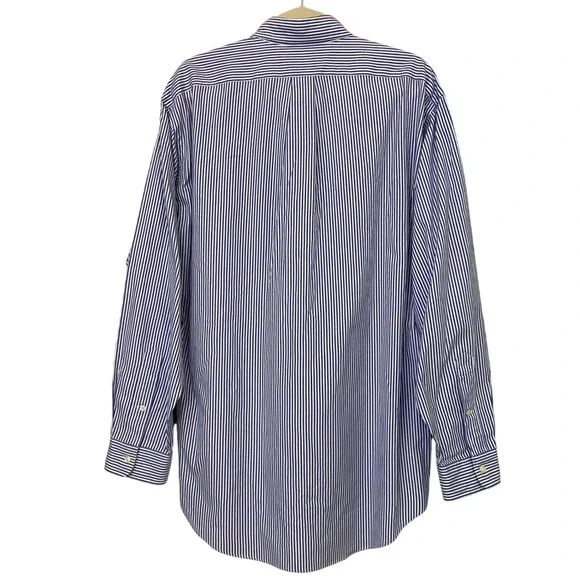 Ralph Lauren Mens Classic Fit Striped Button Down Shirt Long Sleeve Polo Pony 16 - Picture 3 of 11